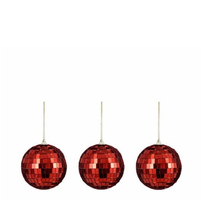 Christmas bauble Mirrow ball 80mm x3
