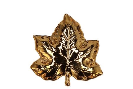 <h4>Leaf Maple Plate Gold 18x18x4cm</h4>