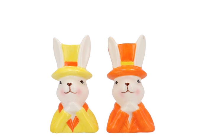 <h4>Easter Ceramic Dutch Orange Mix Bunny Hat Ass 5x6x11cm</h4>