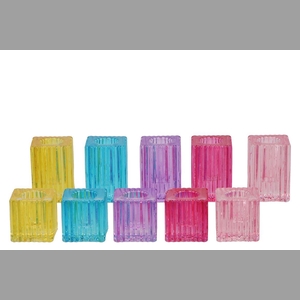 Bicolore Candle H Color Block Mix Ass Set Of 2 4x6cm Nm