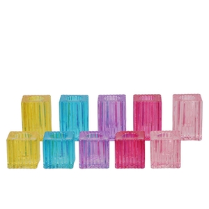 Bicolore Candle H Color Block Mix Ass S/2 4x6cm Nm