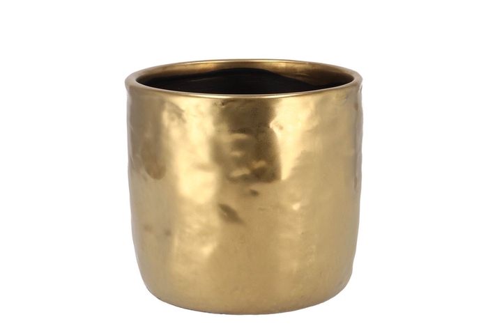 <h4>Iron Stone Gold Glazed Pot 13x13cm</h4>