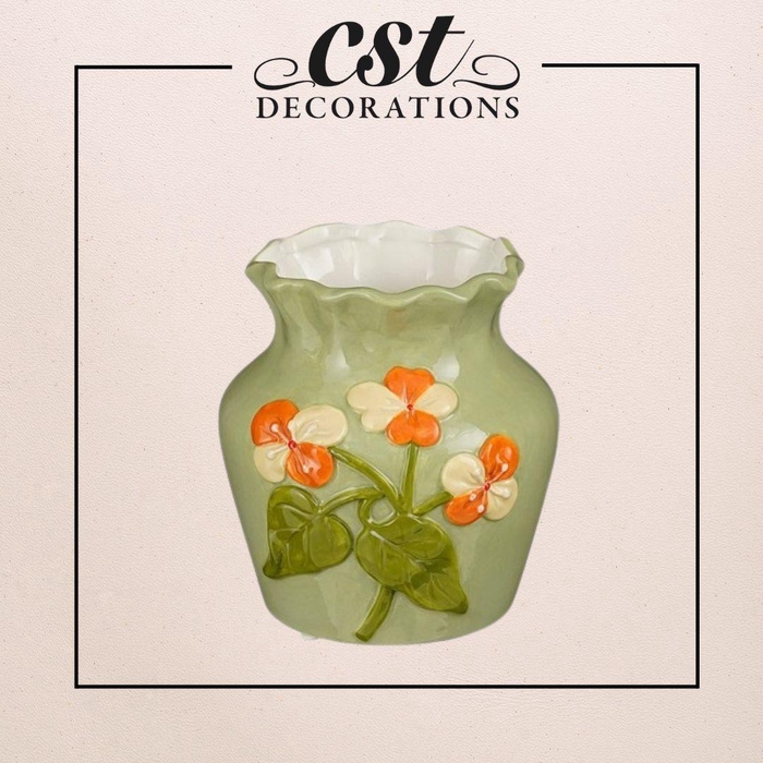 Keramiek Exclusief Fleurs vaas d14.5*15.5cm