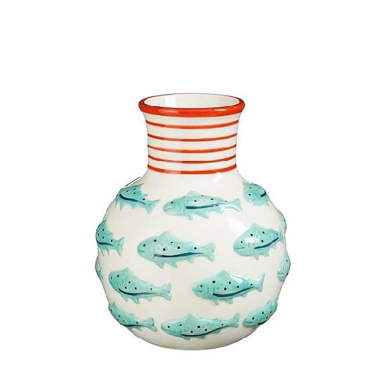<h4>Maritiem Keramiek vaas Fishes d16*19cm</h4>