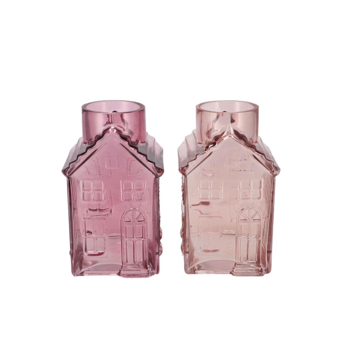 <h4>Mille Sand/old Pink Vase House 13x13x22cm Nm</h4>