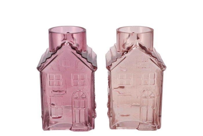 Mille Sand/old Pink Vase House 13x13x22cm Nm