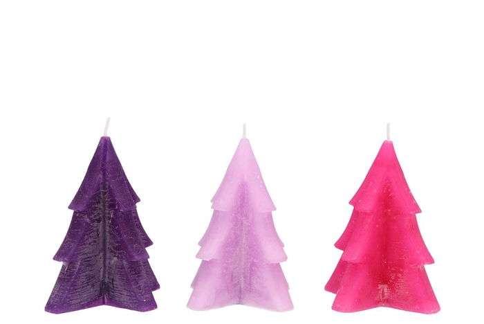 <h4>Frosty Purple/lila Mix Pine Tree Candle 7x12cm Ass</h4>