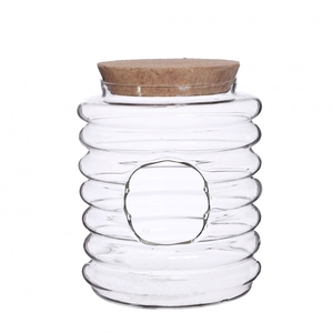 Glass Terrarium Rib cork d13.5*16cm