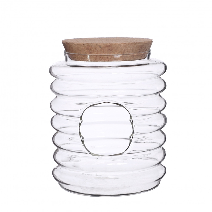 <h4>Glass Terrarium Rib cork d13.5*16cm</h4>