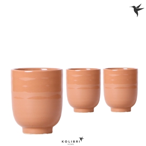 Kolibri Home Glazed pot cognac