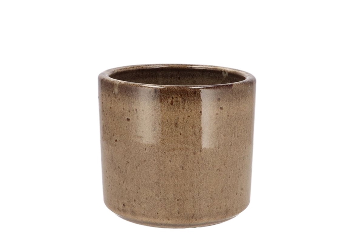 <h4>Javea Cilinder Pot Glazed Taupe 9x9cm</h4>