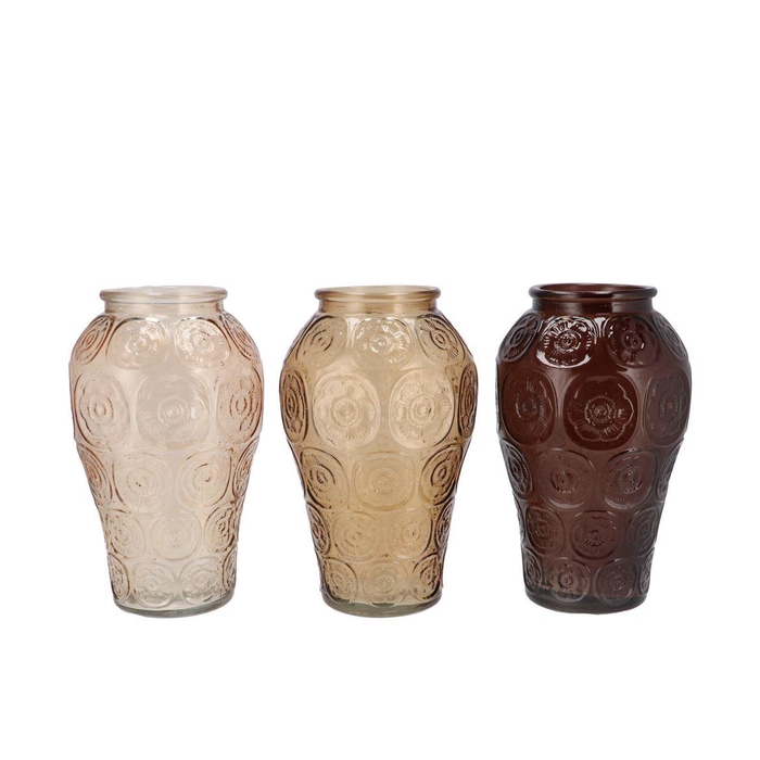 <h4>Delight Natural Brown Mix Vase Circle Ass 15x25cm Nm</h4>