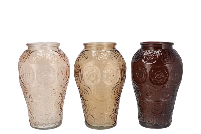 <h4>Delight Natural Brown Mix Vase Circle Ass 15x25cm</h4>