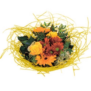 Bouquet holder woody Ø20cm yellow 10pce/bundle