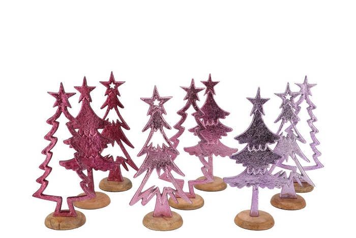 <h4>Cosmo Sweets Lila Mix Xmas Trees On Foot Ass 10x7x24cm</h4>