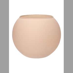 DF02-883918600 - Glass bowl Alverda Lines d12/19xh15.5 light grey matt