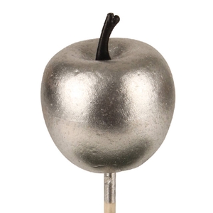 Bijsteker appel glans foam 4cm+12cm stok zilver