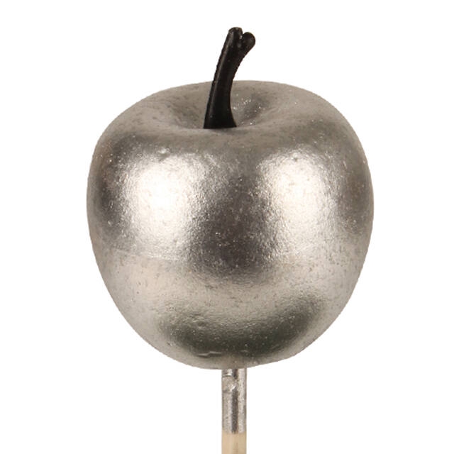 <h4>Bijsteker appel glans foam 4cm+12cm stok zilver</h4>