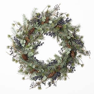AF Wreath Berry/Eucalyp MixD60