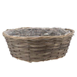 Wicker Bowl Basket Round Grey 40x14cm