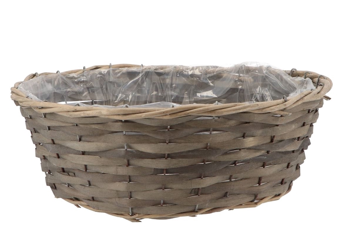 <h4>Wicker Bowl Basket Round Grey 40x14cm</h4>