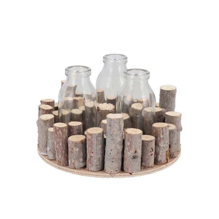 <h4>Nature Birch Branch Whitewash Glass Bottle 18x8cm</h4>