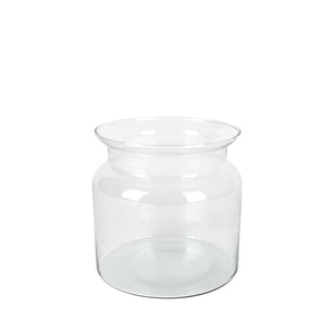 milk canister glass transparent - h15xd15cm