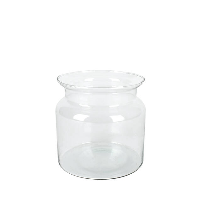 milk canister glass transparent - h15xd15cm