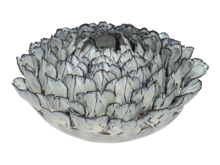 <h4>DF03-731111400 - Vase Lotus d28.5xh13 light blue</h4>