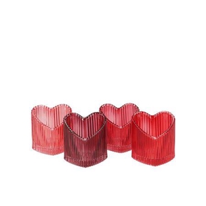 Love Hearts Red Mix Structure Striped T-light Ass