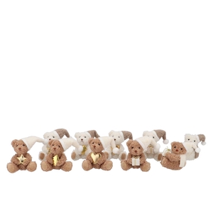 Loulou Cozy Sand Hanger Bear With Hat Ass 7x8x11cm