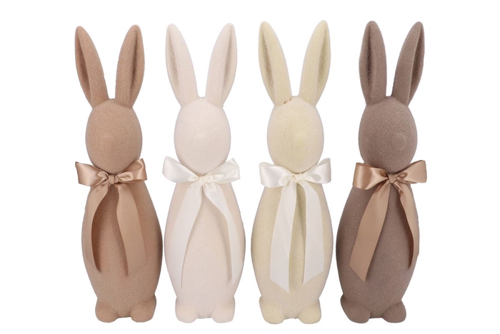 <h4>Easter Flock Natural Brown Bunny Bow Ass 20x20x70cm</h4>