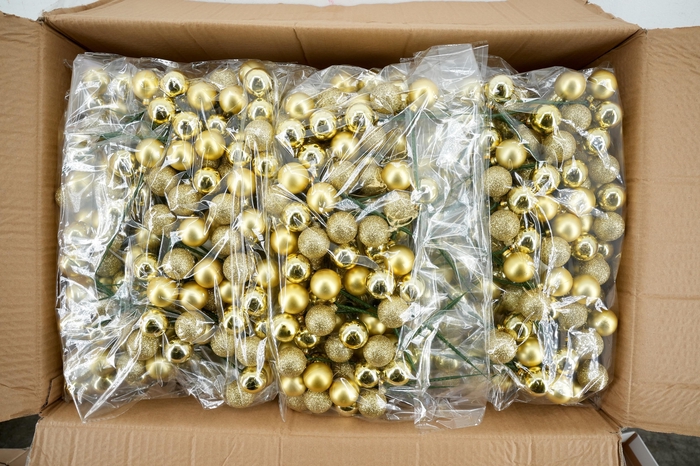 <h4>Pick Christmas ball 3x3cm+10cm stick ass gold</h4>