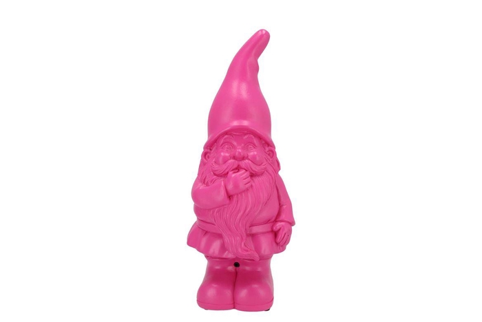 <h4>Gnome Flirty Jasper Fuchsia W Sound 11x10x27cm</h4>