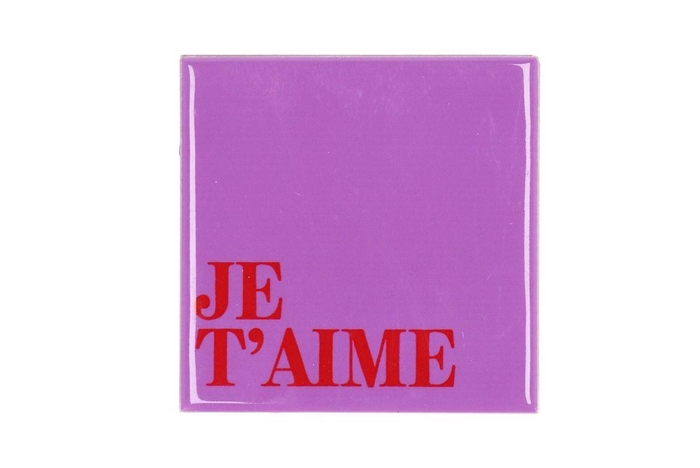 Tile Je Táime Purple 10x10x1cm