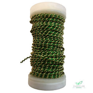 WIKKELDRAAD TWO TONE - GOUD rond GROEN - 100GR 10M