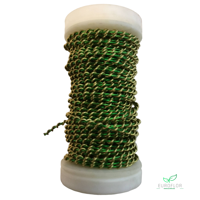 <h4>WIKKELDRAAD TWO TONE - GOUD rond GROEN - 100GR 10M</h4>