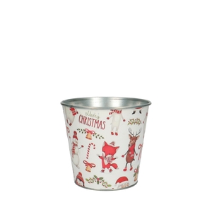 Kerst Zink Jule pot d13*12cm
