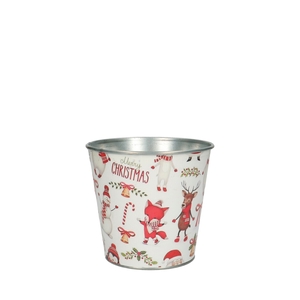 Christmas Zinc Jule pot d13*12cm