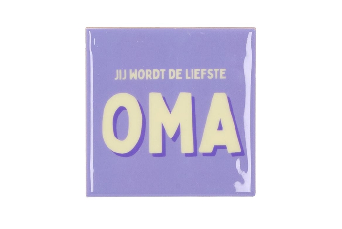 <h4>Tile Liefste Oma Purple 10x10x1cm</h4>