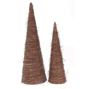 Kerst naturel Deco cone Babela S/2 d26*80cm