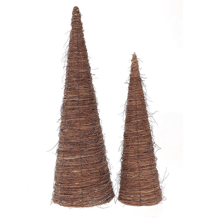 <h4>Kerst naturel Deco cone Babela S/2 d26*80cm</h4>