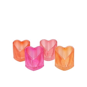 Love Hearts Orange Mix Structure Striped T-light A