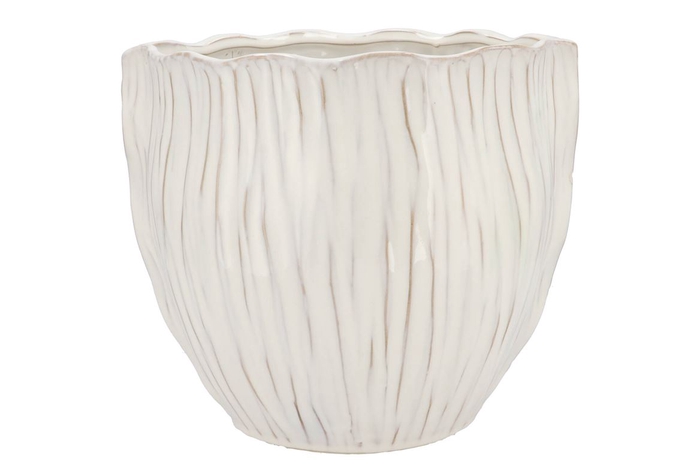 <h4>Lima White Pot Round 29x29x25cm</h4>