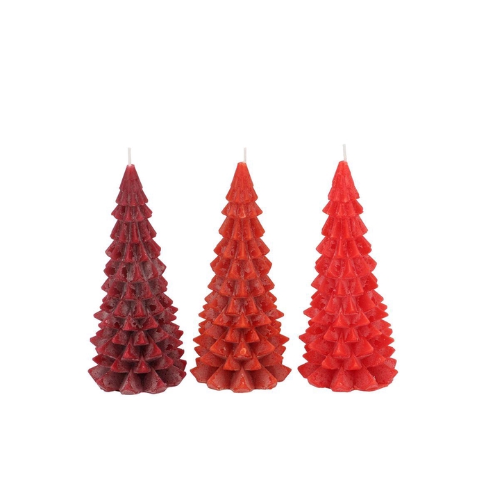 <h4>Candle Frosty X-mas Tree Wild Red Mix 6x12cm Ass</h4>