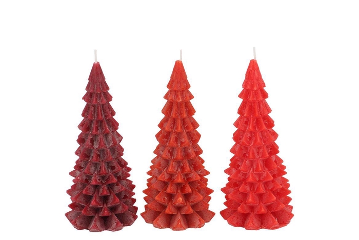 <h4>Candle Frosty X-mas Tree Wild Red Mix 6x12cm Ass</h4>