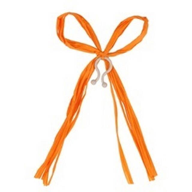Raffia bow + clip orange