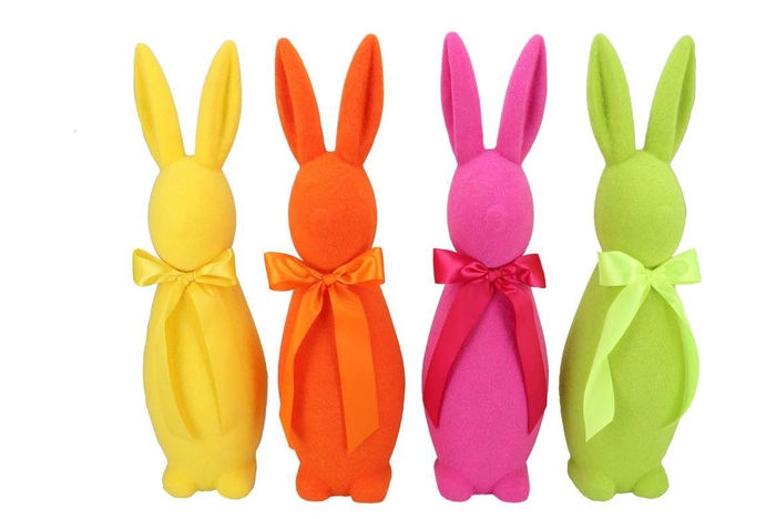 <h4>Easter Flock Dutch Orange Bunny Bow Ass 20x20x70cm</h4>
