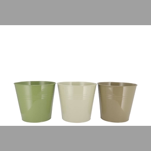 Zinc Summer Green Mix Bucket Basic Ass 19x18x15cm