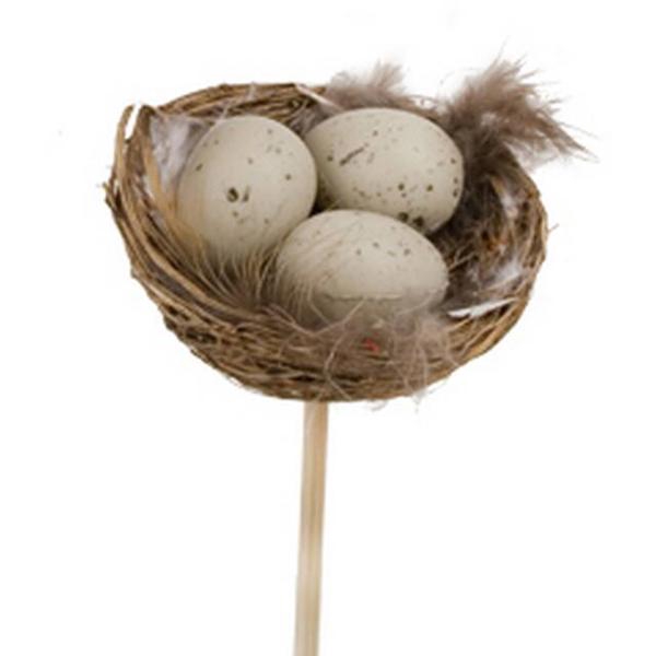 <h4>Bijsteker Kievitseieren in nest 5x8+50cm stok nat.</h4>
